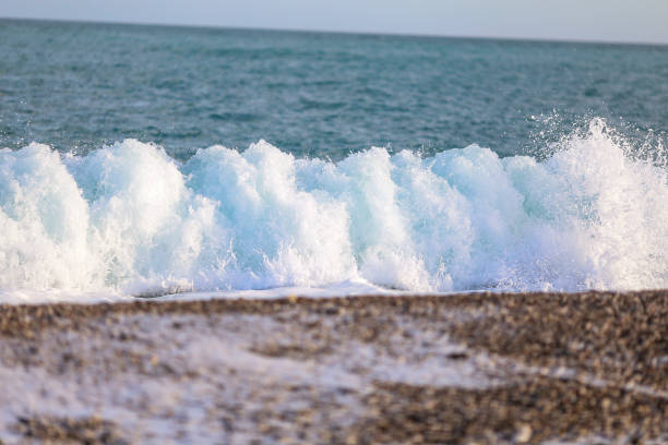 seaside waves stock photo