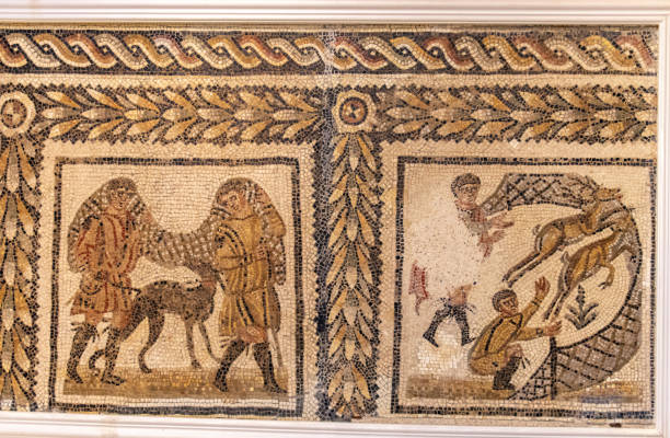 istock Hunters Carrying Nets, a Roman Mosaic from Utica 1482646815