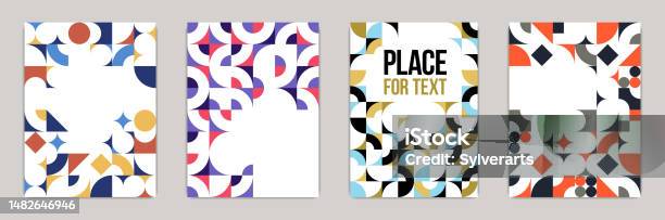 Geometric Design Covers Vector Set Colorful Modular Constructor Design ...