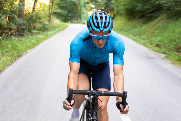 istock Racing cyclist with straight arms and hands in the drops 1482650914