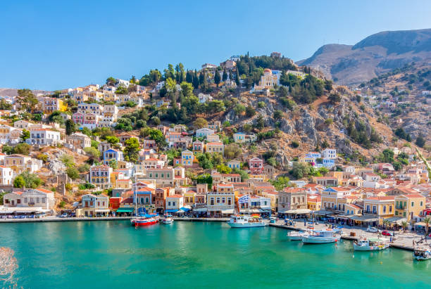 istock Symi town cityscape on Dodecanese islands, Greece 1482658929
