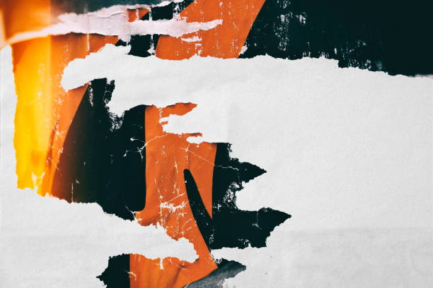 istock Old ripped torn grunge posters and backgrounds creased crumpled paper backdrop surface placard stock photo 1482664828