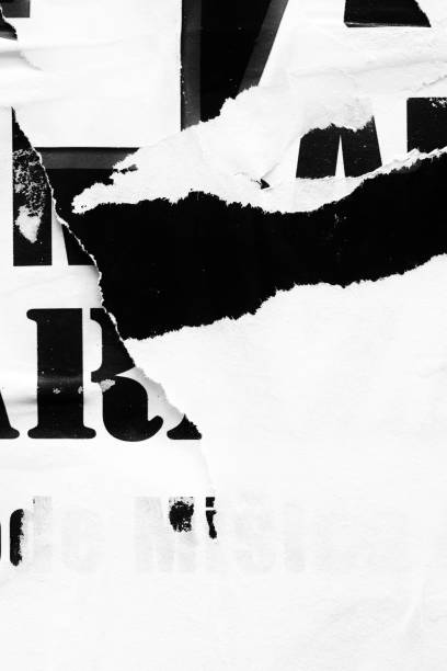 istock Blank white black old ripped torn paper crumpled creased posters grunge textures backdrop backgrounds placard stock photo 1482665012
