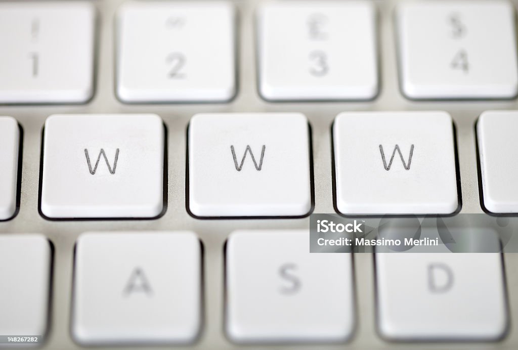 Www Keys Computer Keyboard with www keys. Selective focus. Color Image Stock Photo