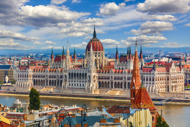 istock Budapest city, Hungary. Sunset evening with building 1482672842