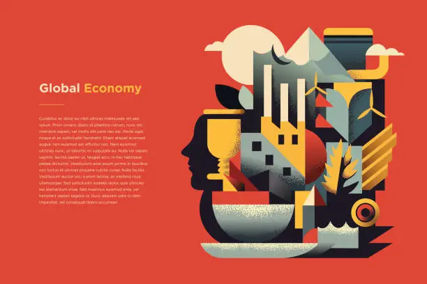 Vector illustration of Illustration about global economy and business