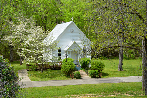 Cumberland Furnace, TN, 2023:  Listed in the National Register of Historic Places, the St. James Episcopal Church (now the Calvary Episcopal Church) was constructed in 1979 in the Gothic style.
