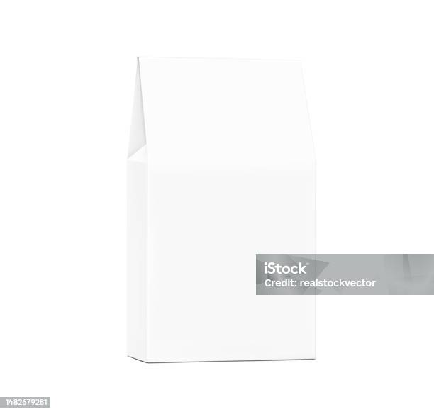 Realistic Cardboard Box Mockup With A Triangle Top Half Side View