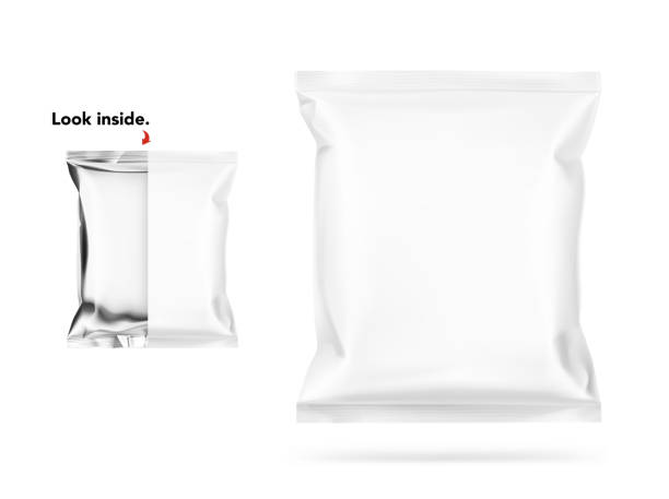 makieta pustej torby na poduszkę z dodatkowym widokiem dla produktu. ilustracja wektorowa izolowana na białym tle. - torba-tote stock illustrations