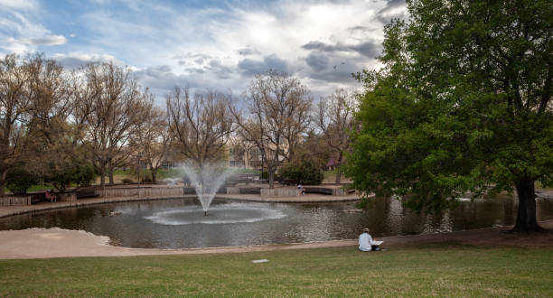 Duck Pond at University of New Mexico in Albuquerque stock photo