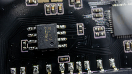 Close-up of CPU processor chip