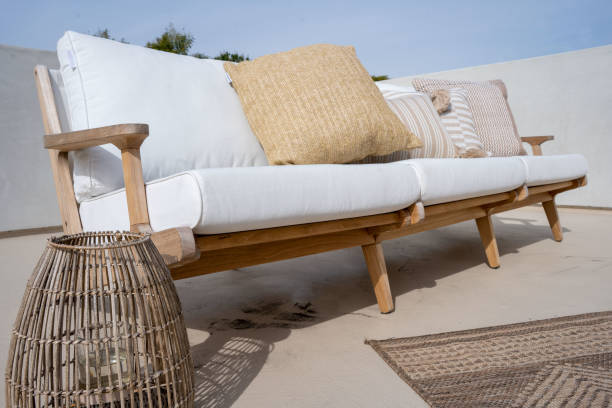 istock Outdoor patio couch on a sun deck. 1482698029