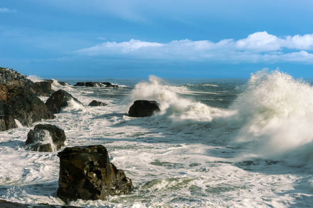 istock Turbulent Ocean Waves On Beach Off California Coast 1482698782