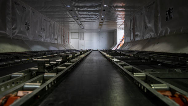 istock Interior shot of an empty cargo compartment on a 787 commercial airplane. 1482698790