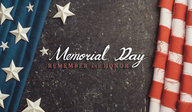 istock memorial day background, united states flag, with remember and honor posters 1482700887