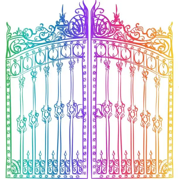 Vector illustration of Royal Palace Gate Rainbow