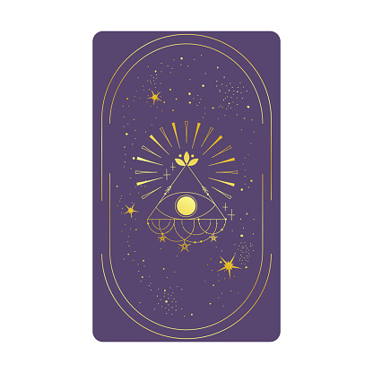 Pyramid Collection Tarot Tarot Card Gold With Mystic Eye Pyramid In Frame Isolated Boho Esoteric ...