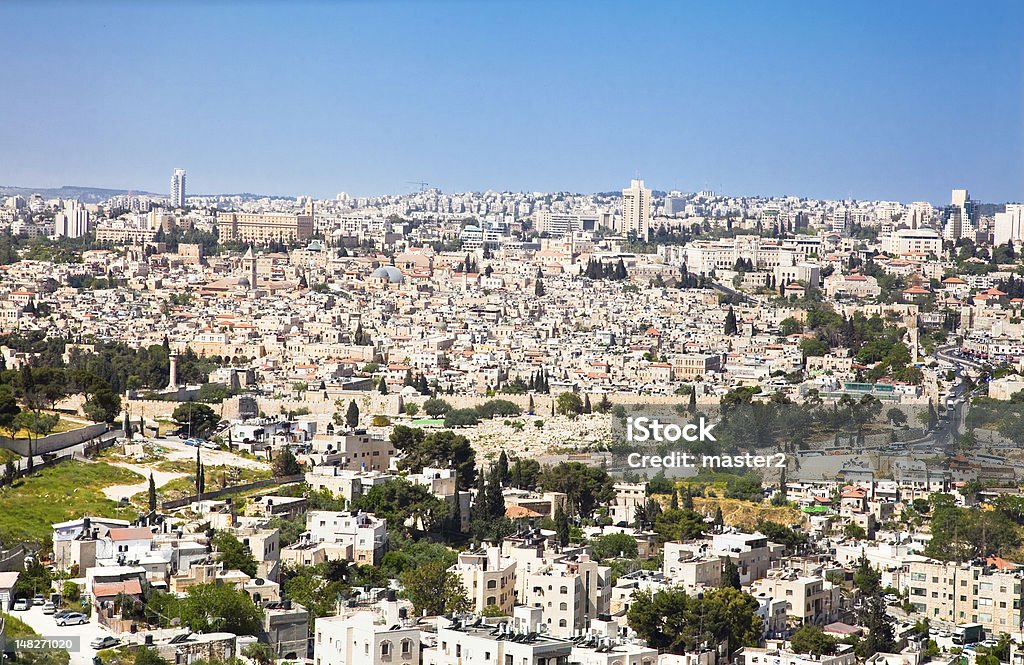 Mont des Oliviers sur la vieille ville de Jérusalem. Israël. - Photo de Ethnies d'Asie de l'Ouest libre de droits