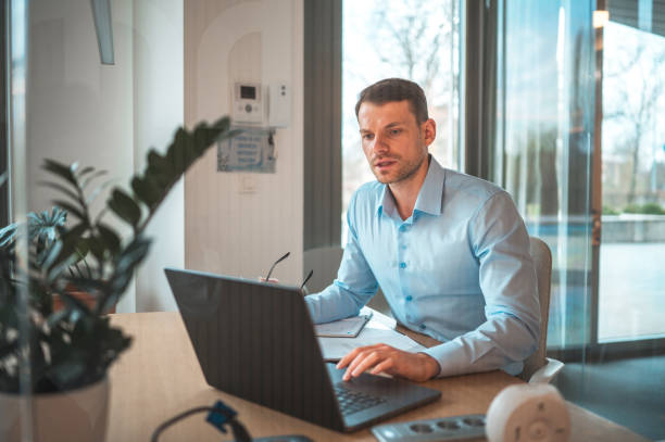 istock Caucasian Human Resources Manager Interviewing A  Businessman 1482714342