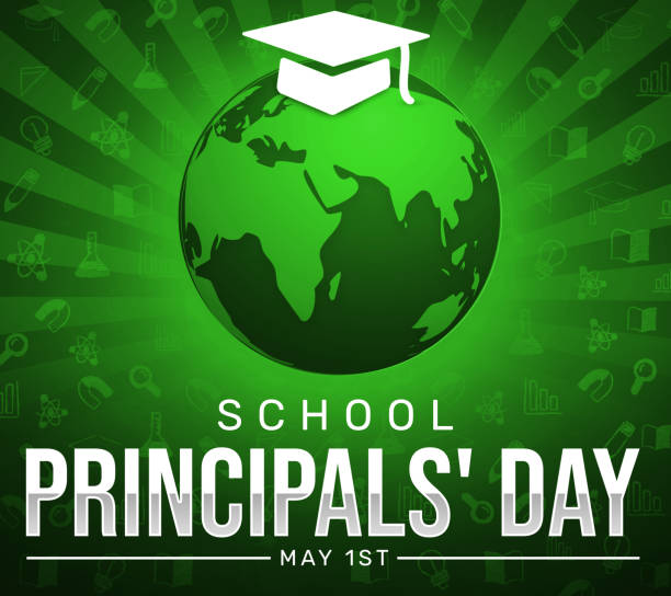 School Principal's Day background with globe and typography. Education concept backdrop School Principal's Day background with globe and typography. Education concept school principal stock illustrations