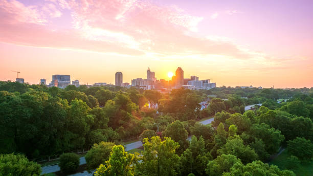Raleigh, North Carolina, USA. Downtown Raleigh, North Carolina at sunrise. durham north carolina stock pictures, royalty-free photos & images