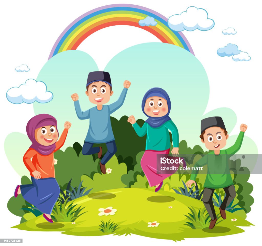 Cartoon Muslim Revert Muslim Cartoon Characters Vector Stock Illustration - Download Image ...