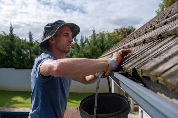 istock Cleaning house gutters before the winter rain's 1482729760
