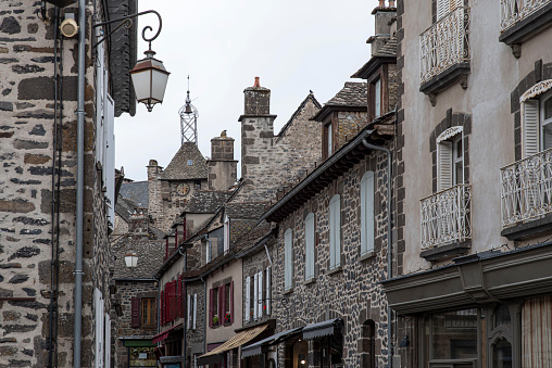 Village of Salers in France, with its typical stone houses