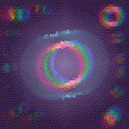 Painted on Digital Tablet; Pixelated Mosaic Circles