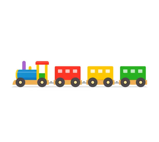 Vector illustration of train toy made from plastic with good quality