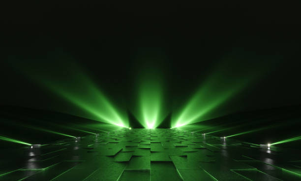 istock Background of empty dark green podium. 3d rendering 1482747890