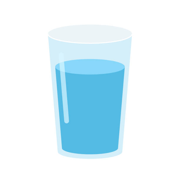 Glass of water Vector glass of water flat design. Carefully layered and grouped for easy editing. thirst quenching stock illustrations