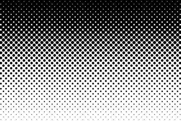 half tone horizontal gradient seamless pattern - benekli desen stock illustrations