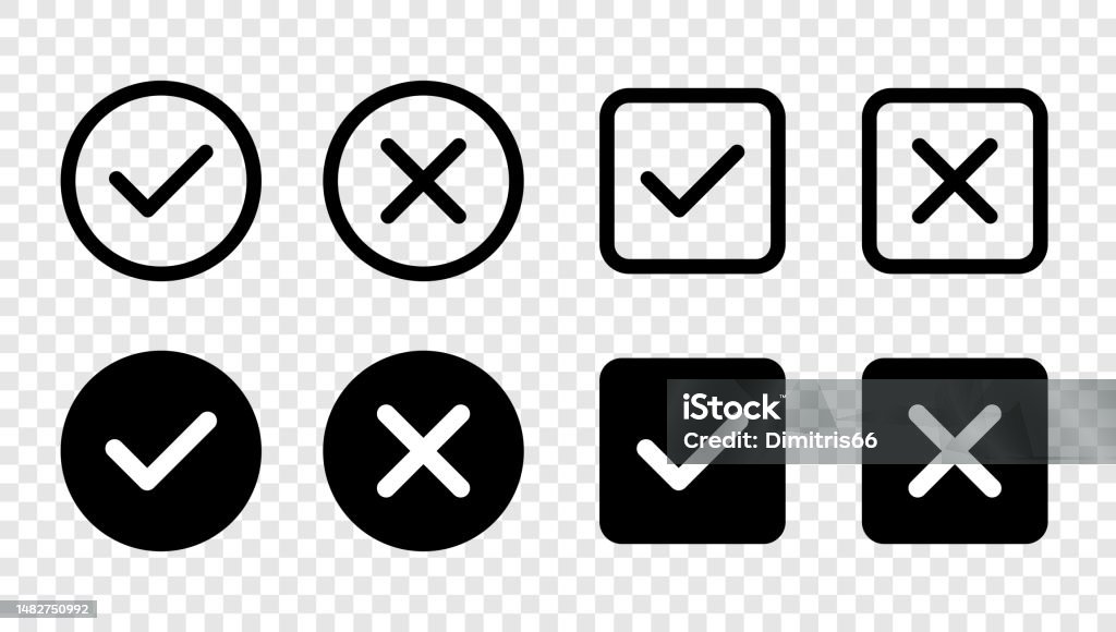 Check mark icon set with editable strokes. Accepted, rejected, approved, disapproved, right, wrong, correct, false, true, done symbols. Vector check marks on transparent background. Carefully layered and grouped for easy editing. Check Mark stock vector Check mark icon set with editable strokes. Accepted, rejected, approved, disapproved, right, wrong, correct, false, true, done symbols. Vector check marks on transparent background. Carefully layered and grouped for easy editing. Check Mark stock vector