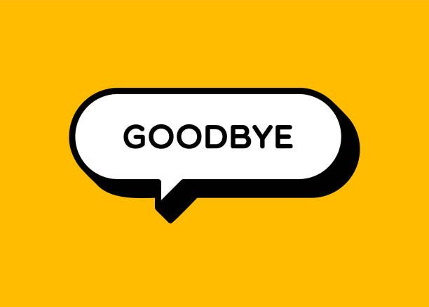 Goodbye Speech Bubble With Outline vector art illustration