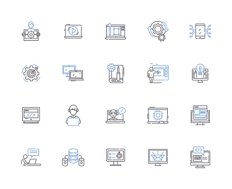 Website line icons collection. Website, Webpage, Site, Portal, Web, homepage, Page vector and linear illustration. URL, Domain, Online outline signs set