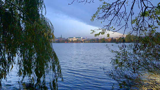 View over the Outer Alster Hamburg Germany