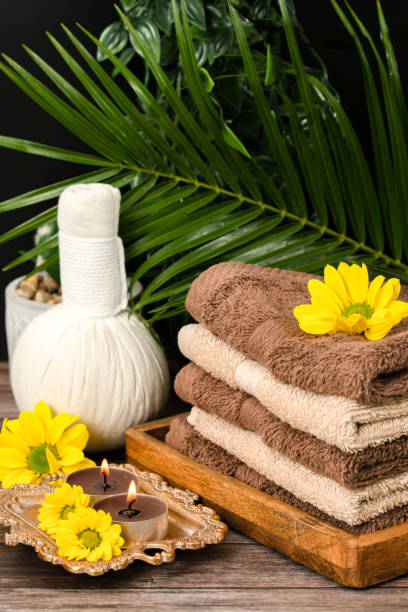 istock Set of accessories and natural soap with bath accessories, spa concept 1482760391