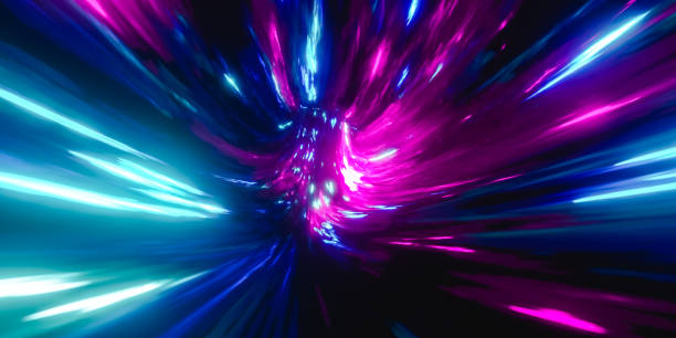 istock 3D illustration of flashing multicolored neon lights 1482765066