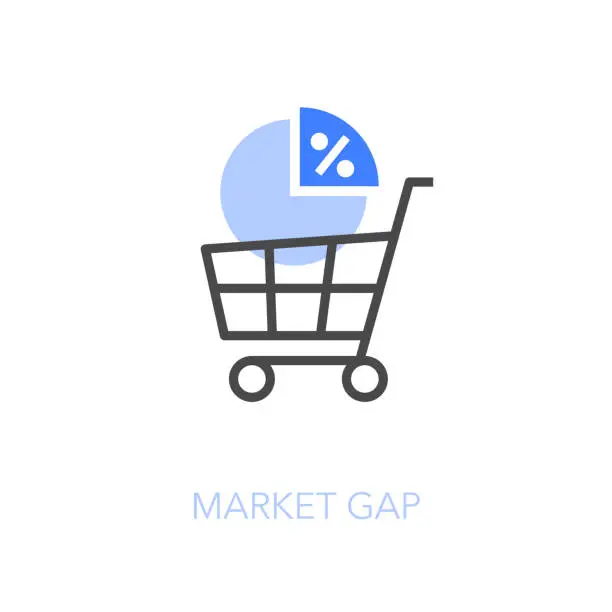 Vector illustration of Simple visualised market gap icon symbol