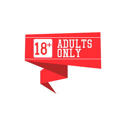 Adults only warning isolated on white background. vector illustration