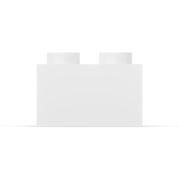 3D Rendering White Toy Brick Isolated on white Background.