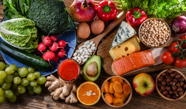 istock Food products representing the nutritarian diet 1482773255