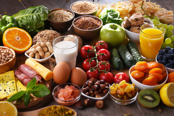 istock Assorted organic food products on the table 1482774314