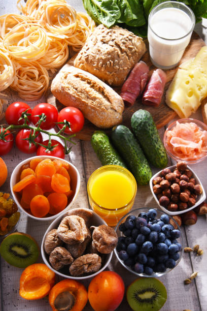 istock Assorted organic food products on the table 1482774348