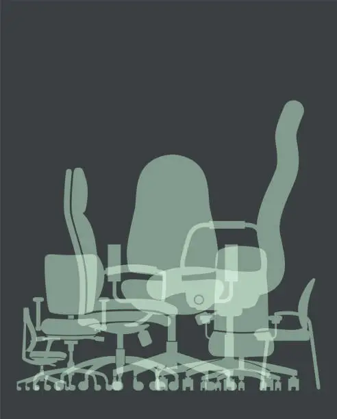 Vector illustration of Office Chairs