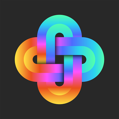 Gradient Intersection Cross Rounded Shape Or Plus Sign Made Of Vibrant Gradient Intersection ...