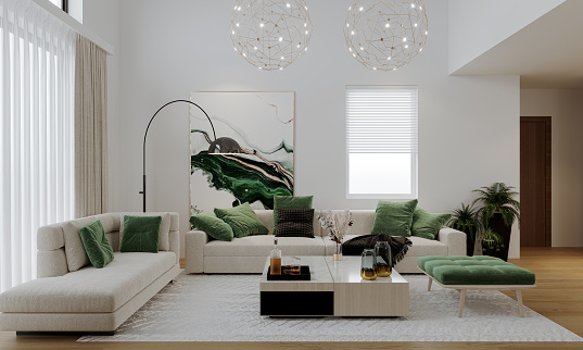 Render of Modern Living Room Interior