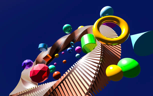 istock Colorful candy-like spheres scattered in a chocolate-colored twisted ring. 1482788685