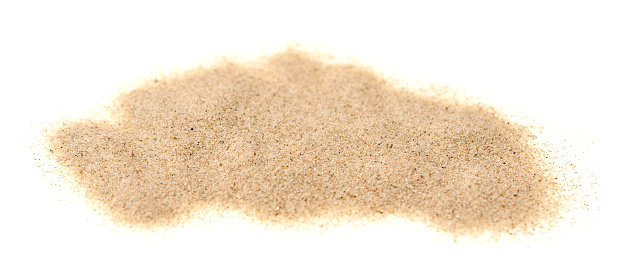 Sand isolated on white background